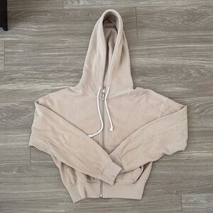 Madewell Women's Tan Zip-Up Hoodie